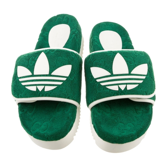 GUCCI  ADIDAS COLAB PLATFROM SLIDES SHOES - Picture 1 of 14